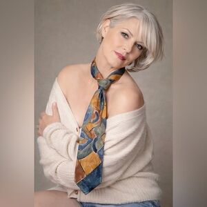 💯% silk men’s TIE Nother made in Italy.  abstract, blue sage, coral